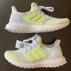 Adidas UltraBoost Clima Shock Yellow B43506 Mens 4.5/Womens 6 White Green